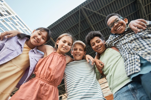 Five children smiling