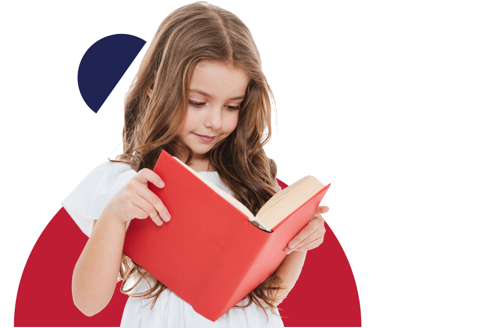 Young girl reading a book